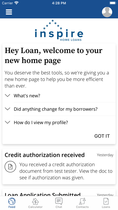 Inspire Home Loans: Mobile App Screenshot
