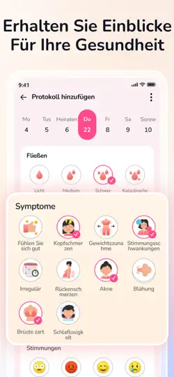 Screenshot von Zykluskalender-App auf dem iPhone 5