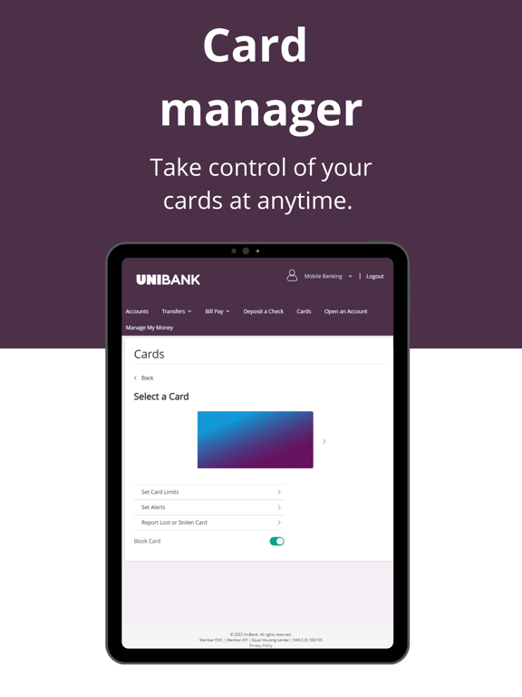 UniBank Mobile Banking iPad screenshot 8 - Finance app