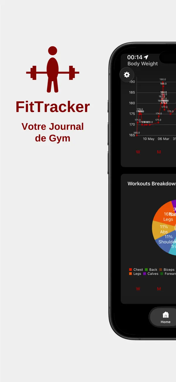 Screenshot #1 pour FitTracker - Journal de Gym