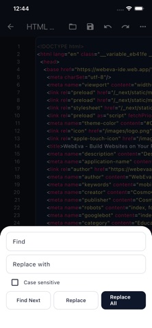 HTML Viewer & Editor - Code screenshot