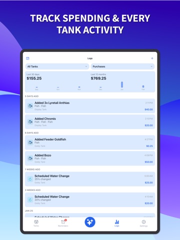 Fish Tank Log iPad screenshot