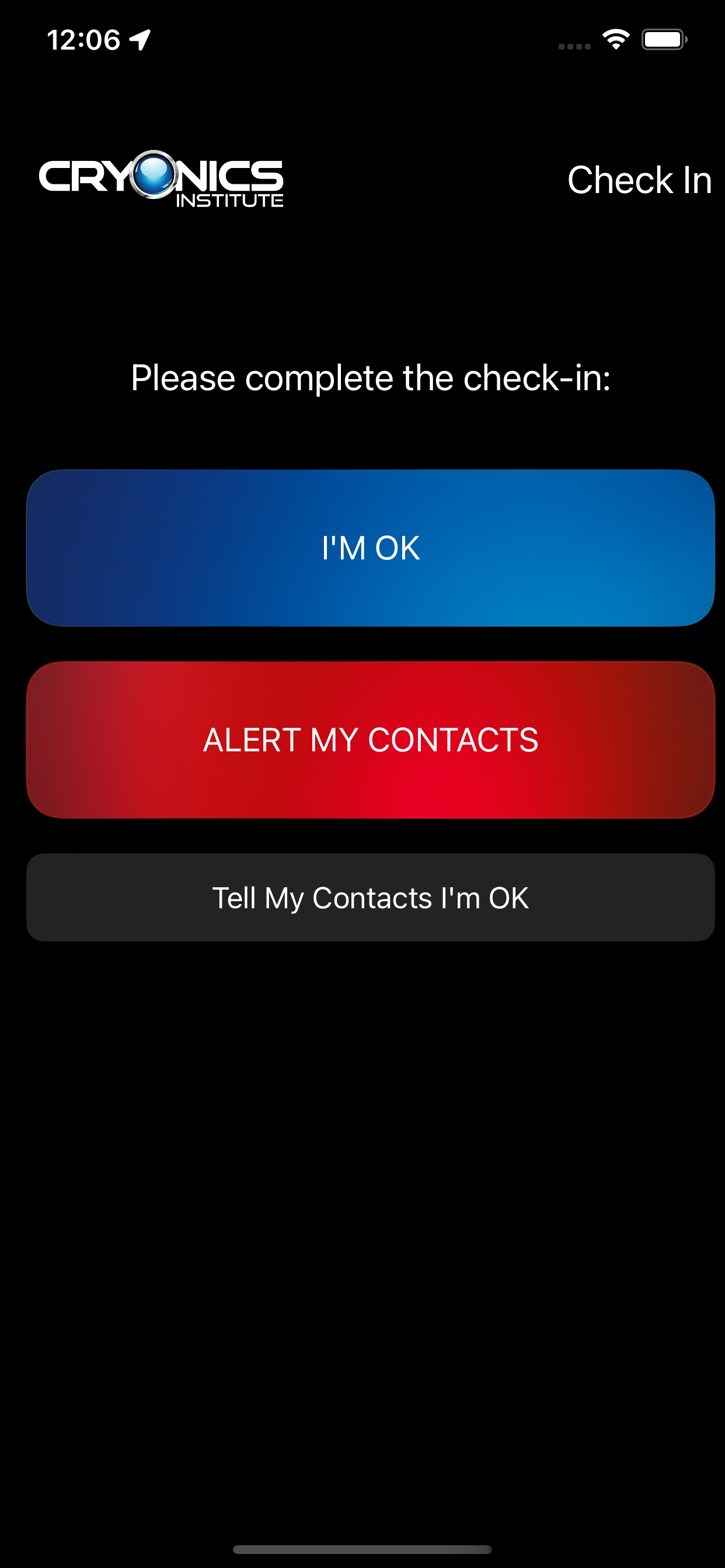 Cryonics Institute Check-In screenshot 5