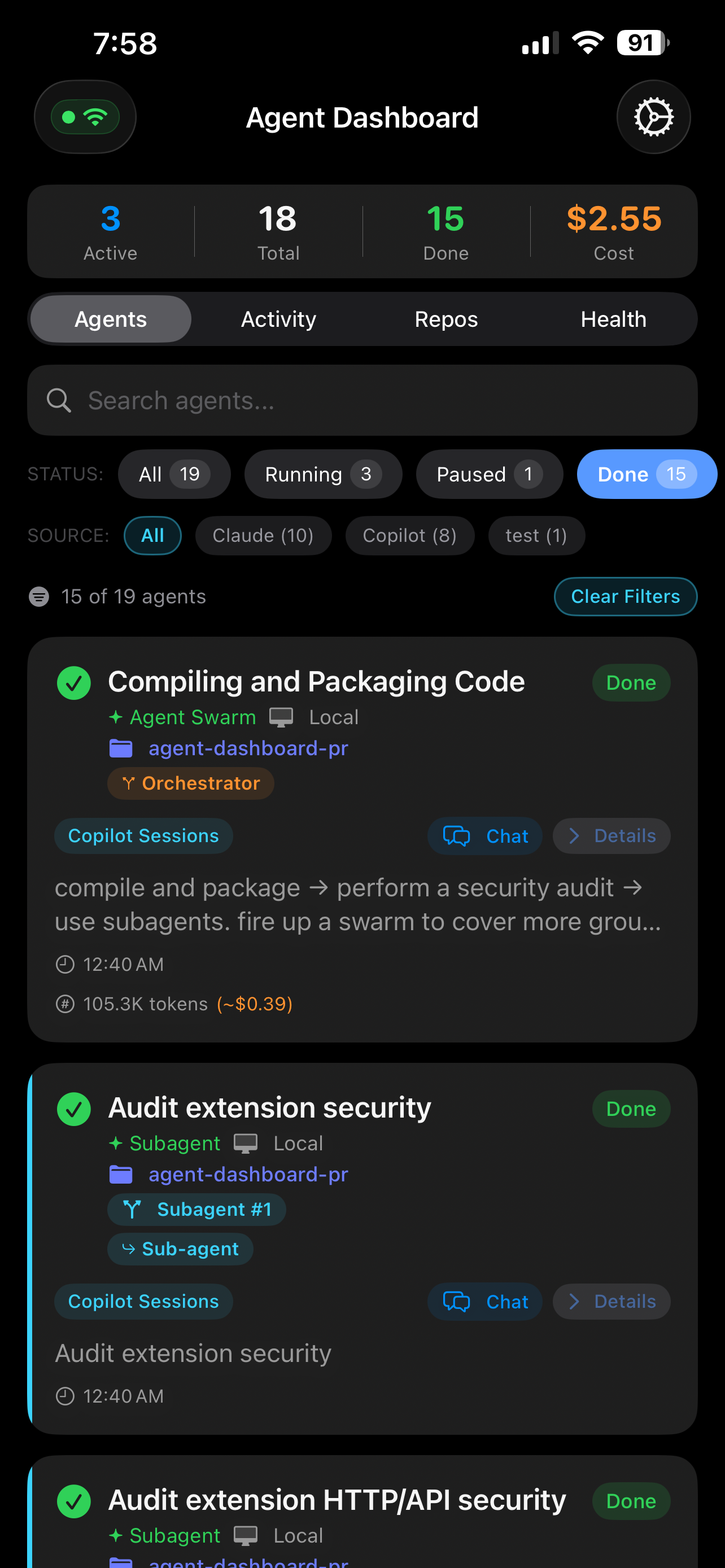 VS Code Agent Dashboard screenshot 4