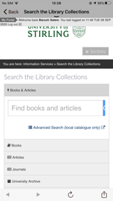 University of Stirling screenshot