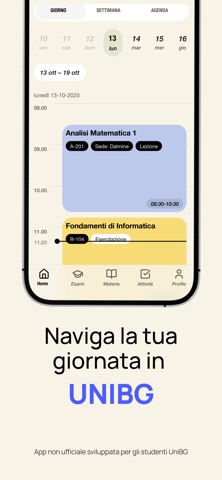 UNIBG Calendario iPhone screenshot 1