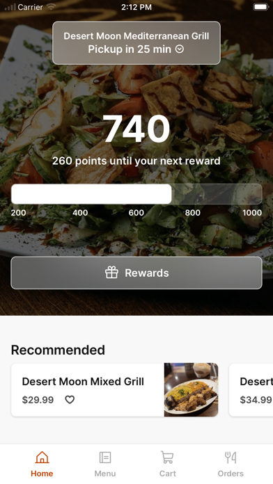 Desert Moon Grill iPhone screenshot 1 - Food & Drink app