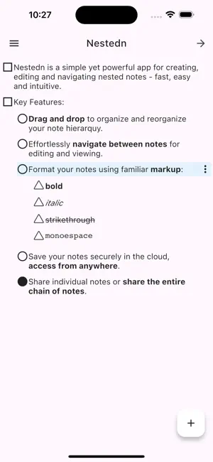 Nested Notes screenshot 1