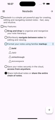 Nested Notes Screenshot 1 of 2