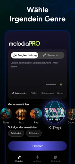 Screenshot von Melodia - Musik Mit KI Machen auf dem iPhone 3