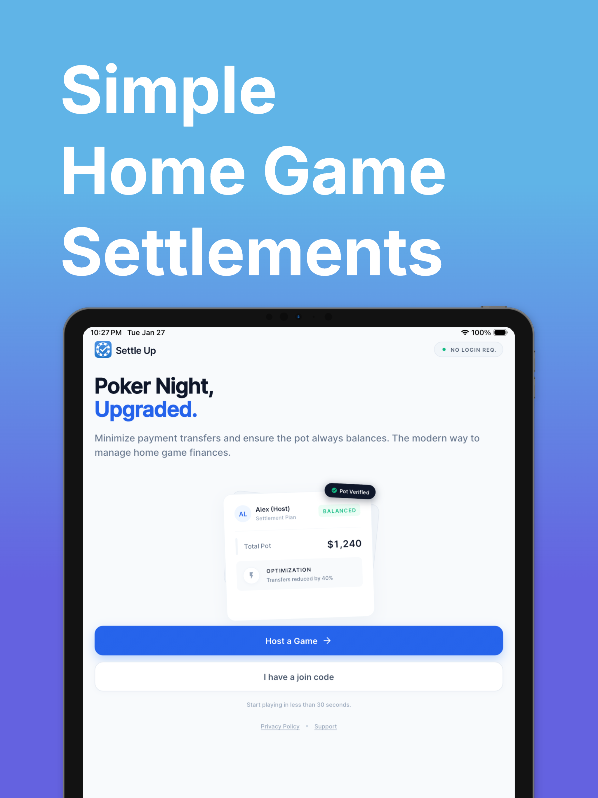 Settle Up Poker