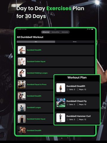 Dumbbelle Workout Fitness iPad screenshot