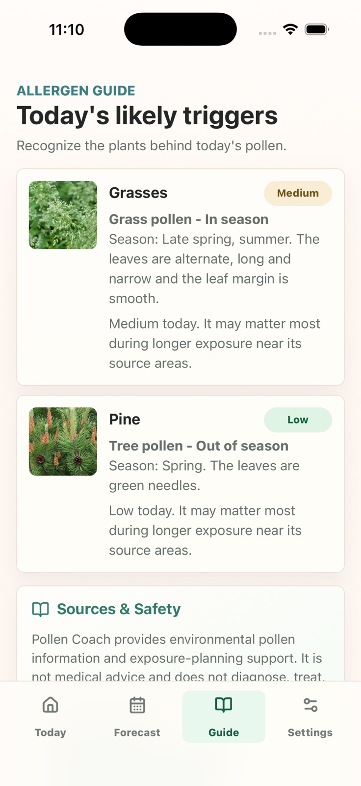 Pollen Coach iphone screenshot 3