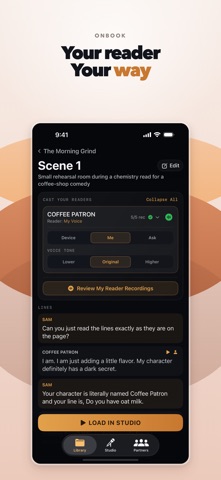 OnBook - Self-Tape & Rehearse iPhone screenshot