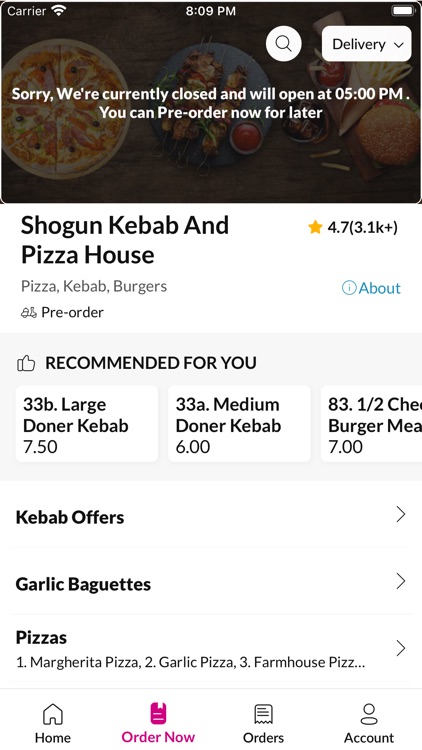 Shogun Kebab And Pizza House