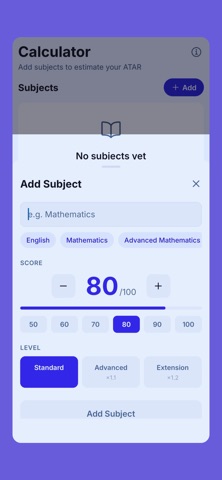 ATAR Score Calculator Screenshot 2 of 6