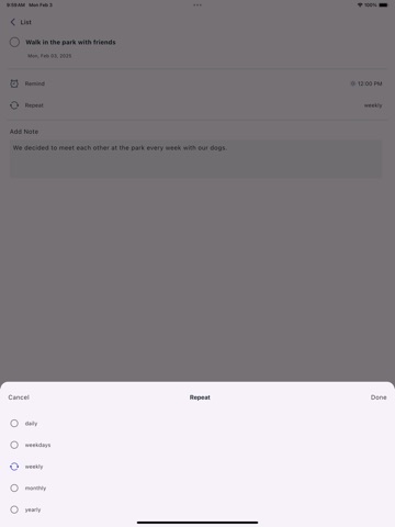 MyDog's Life Schedule Reminder iPad screenshot