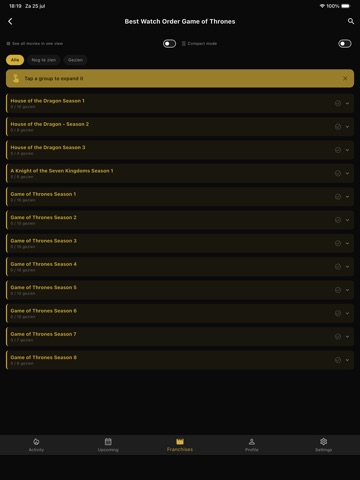 MovieFranchise iPad screenshot