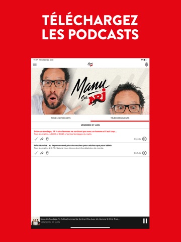 Manu sur NRJ iPad screenshot