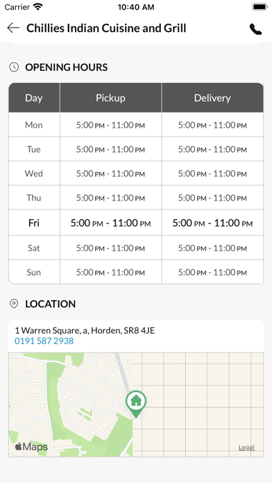 Chillies Indian Cuisine &Grill Screenshot