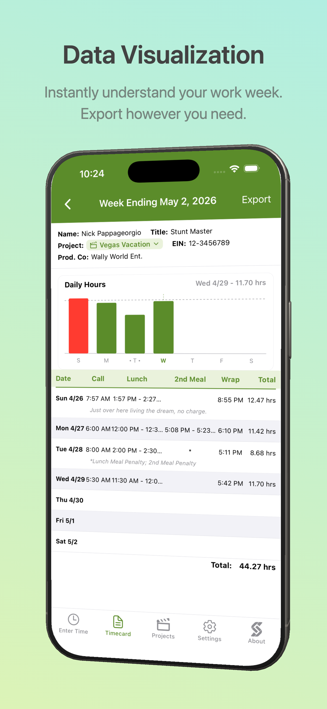 TV Timecard screenshot 5