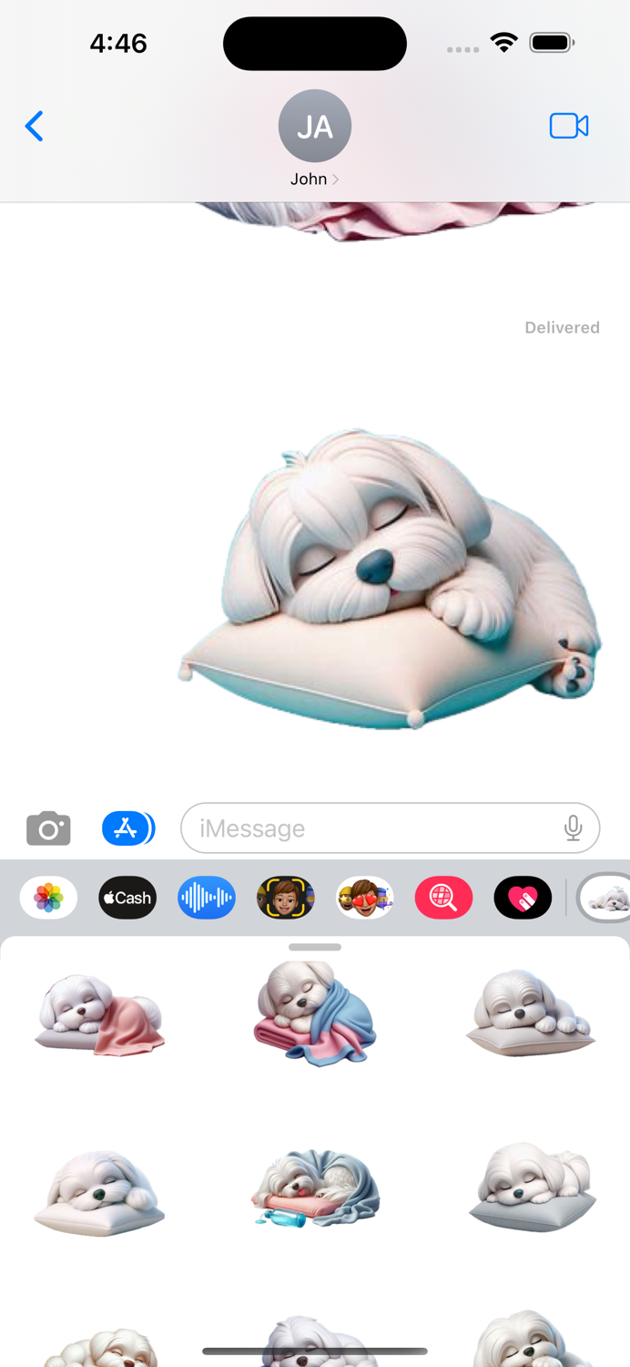 Sleeping Maltese Stickers