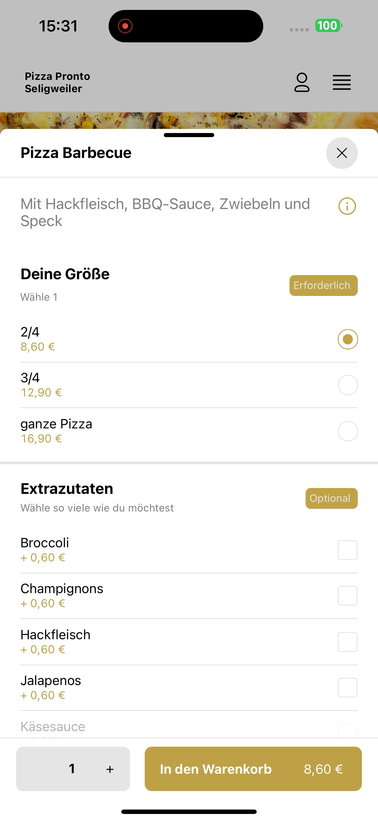 Pizza Pronto Seligweiler screenshot 7