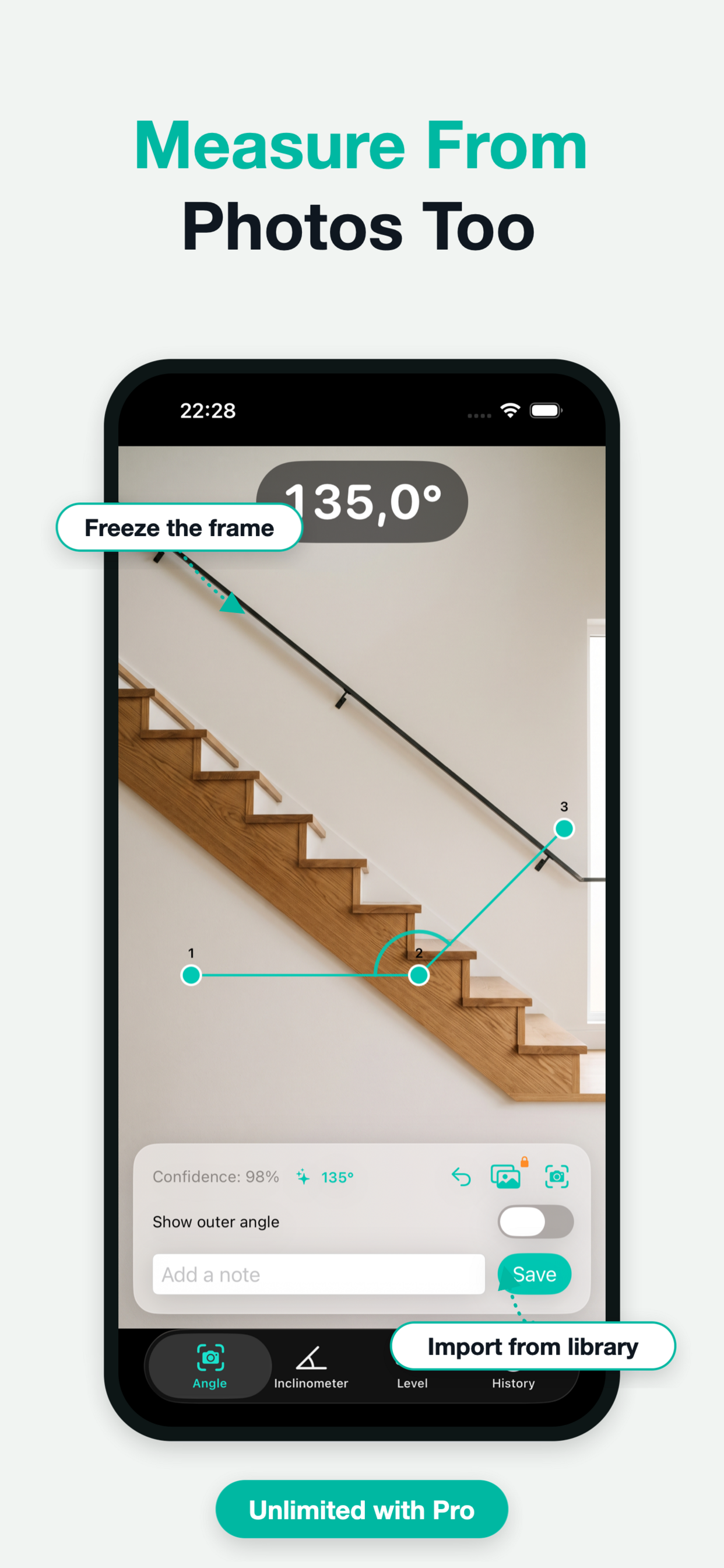 Angle Meter: Protractor+Level screenshot 3