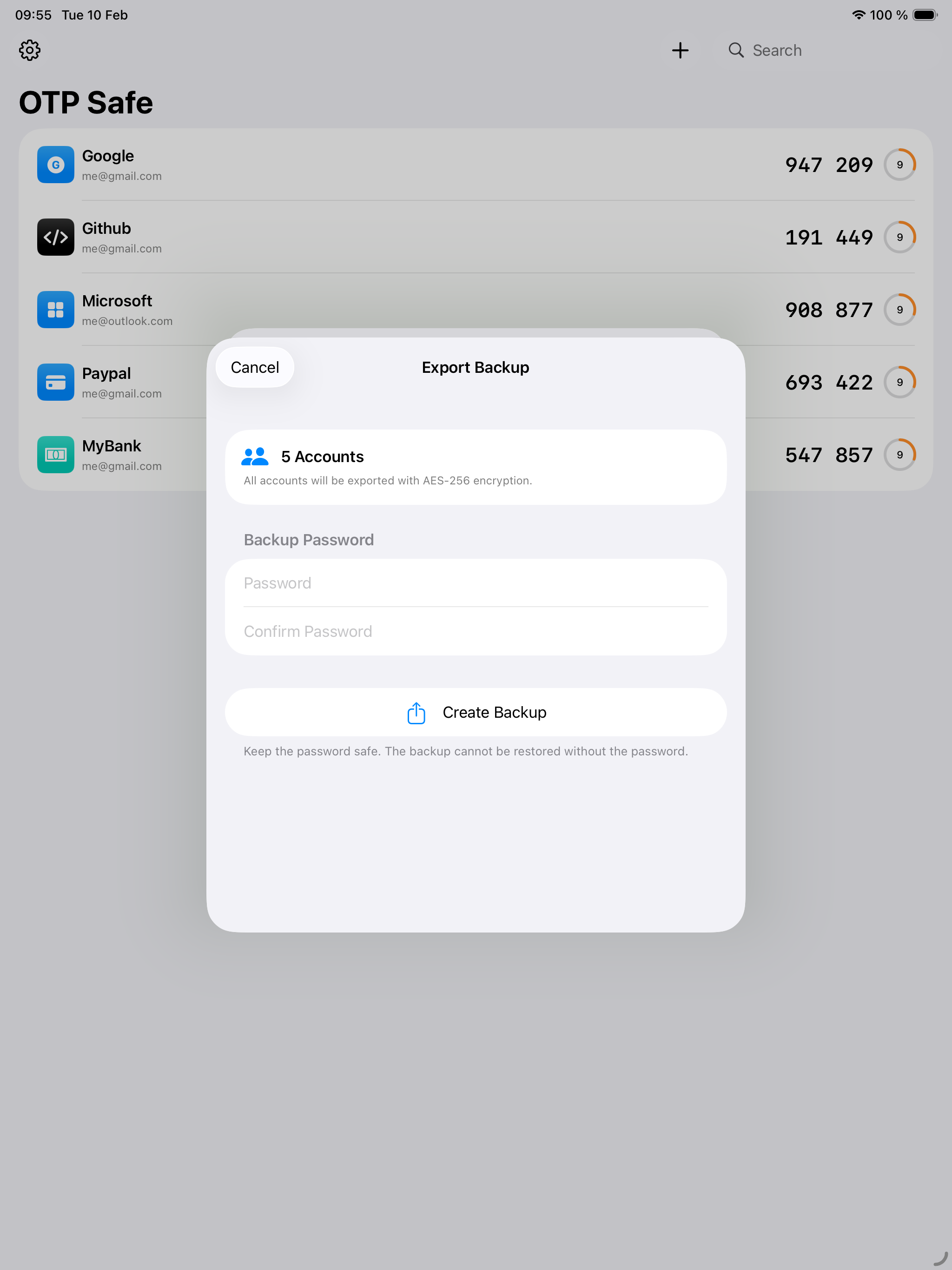 OTP Safe - Store your 2FA screenshot 10