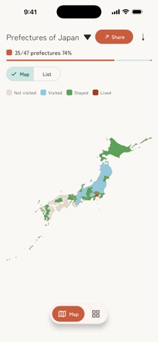 irotabi: Travel Map Log Screenshot 3 of 9
