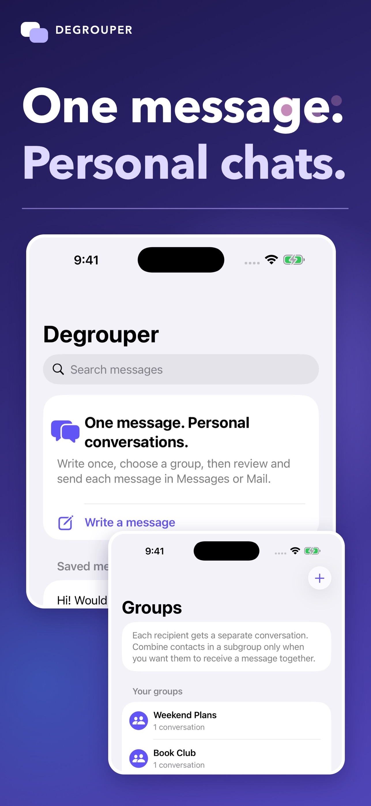 Screenshot 1 of Degrouper