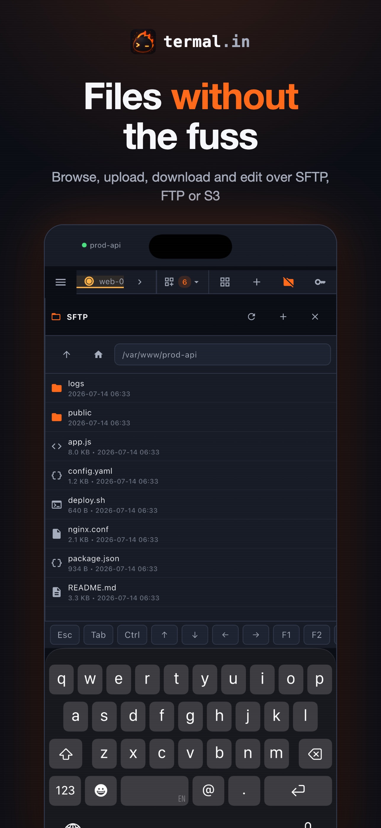 Screenshot 3 of Termalin: SSH & SFTP Client