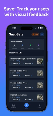 SnapSets - AI Gym Tracker screenshot