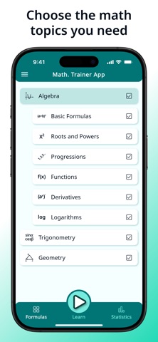 Math. Trainer App Screenshot 1 of 4