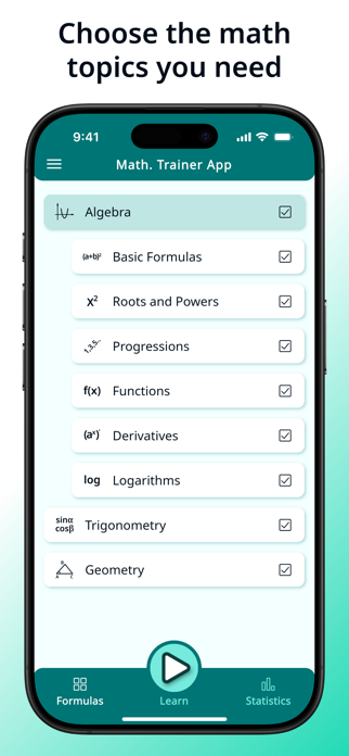 Math. Trainer App Screenshot 1 of 4
