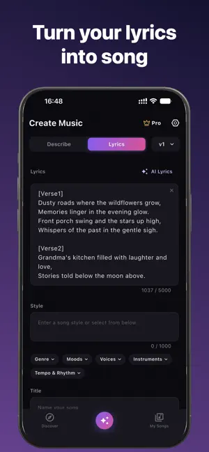 Lyrics Into Song screenshot 2