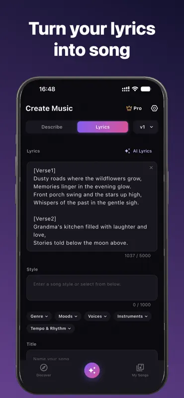 Lyrics Into Song screenshot 2 of 4