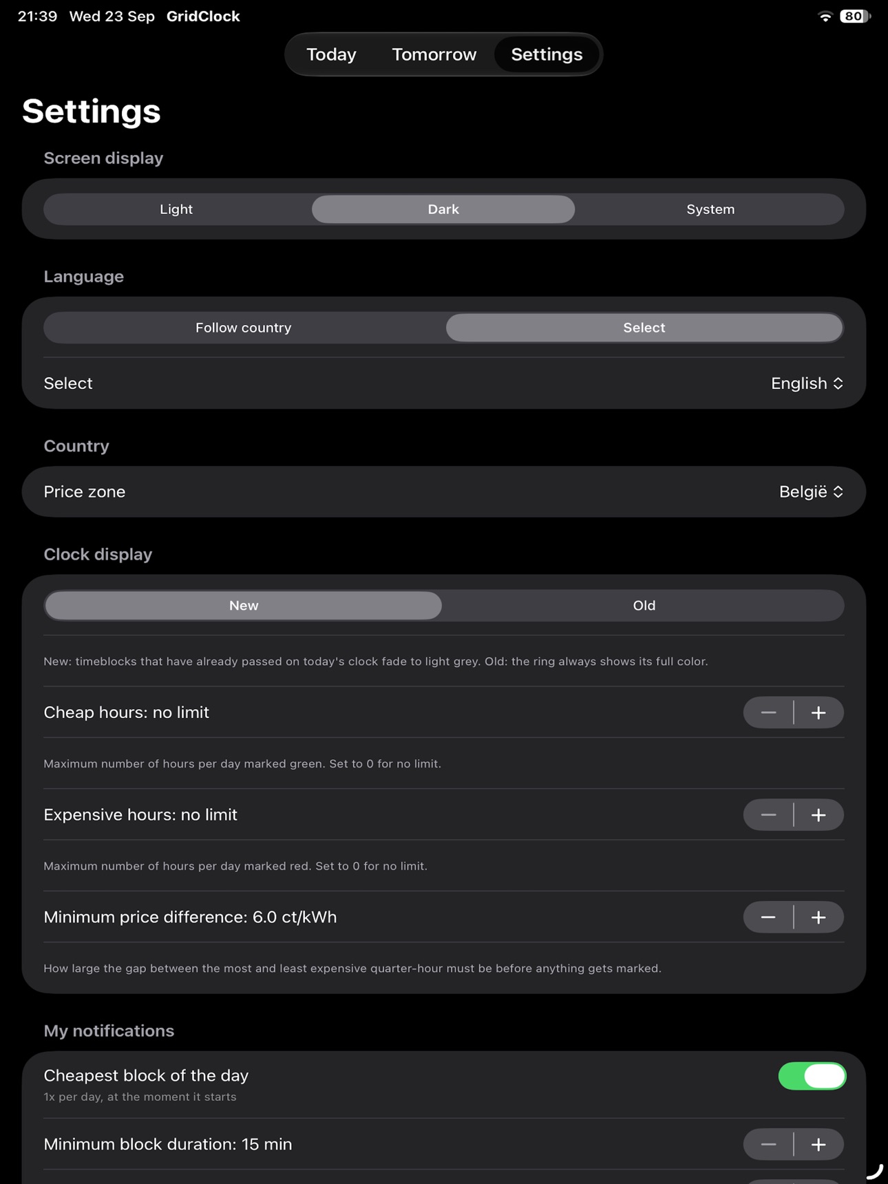 Screenshot 6 of Grid Energy Clock