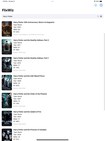 FlixWiz iPad screenshot
