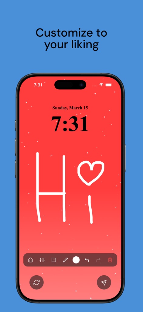 UsTwo - Draw Together - Users can infuse their shared canvas with personality by adding custom doodles and selecting a unique gradient theme for the background.