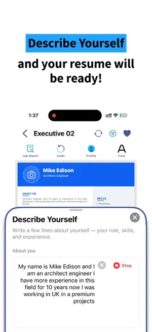 ResuME Maker - CV Jobs Builder screenshot 1