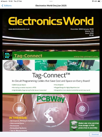 Electronics World magazine iPad screenshot