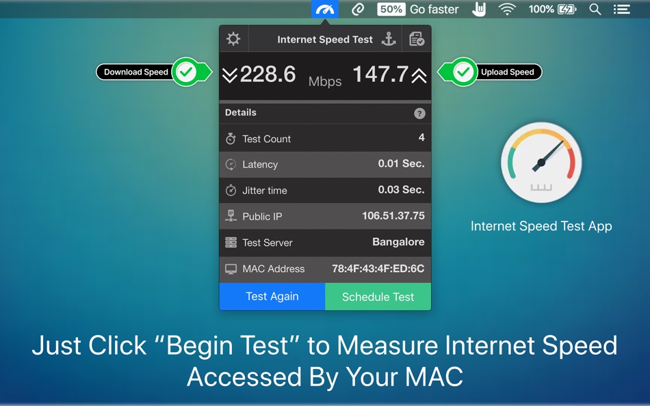 #2. Internet Speed Test: Speedio (macOS) 게시자: AppYogi Software