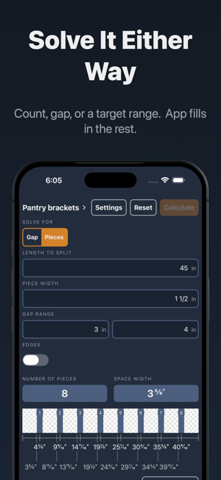 Even Spacing Calculator Screenshot 3 of 5