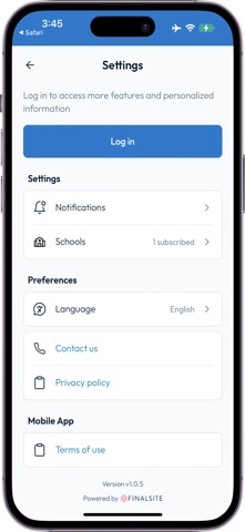 Schoolbuzz Preprod iPhone screenshot