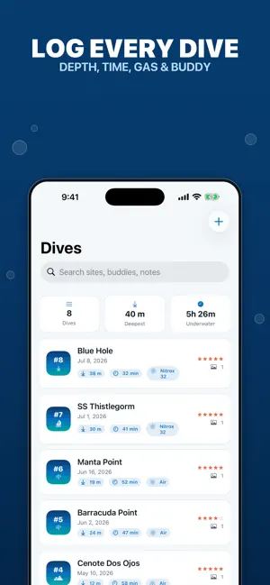 Dive Log: Scuba Logbook screenshot 1