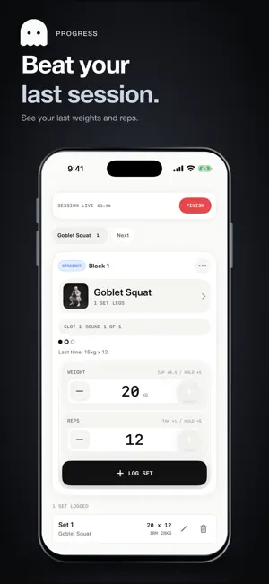 Ghost: Workout Planner & Log screenshot 2