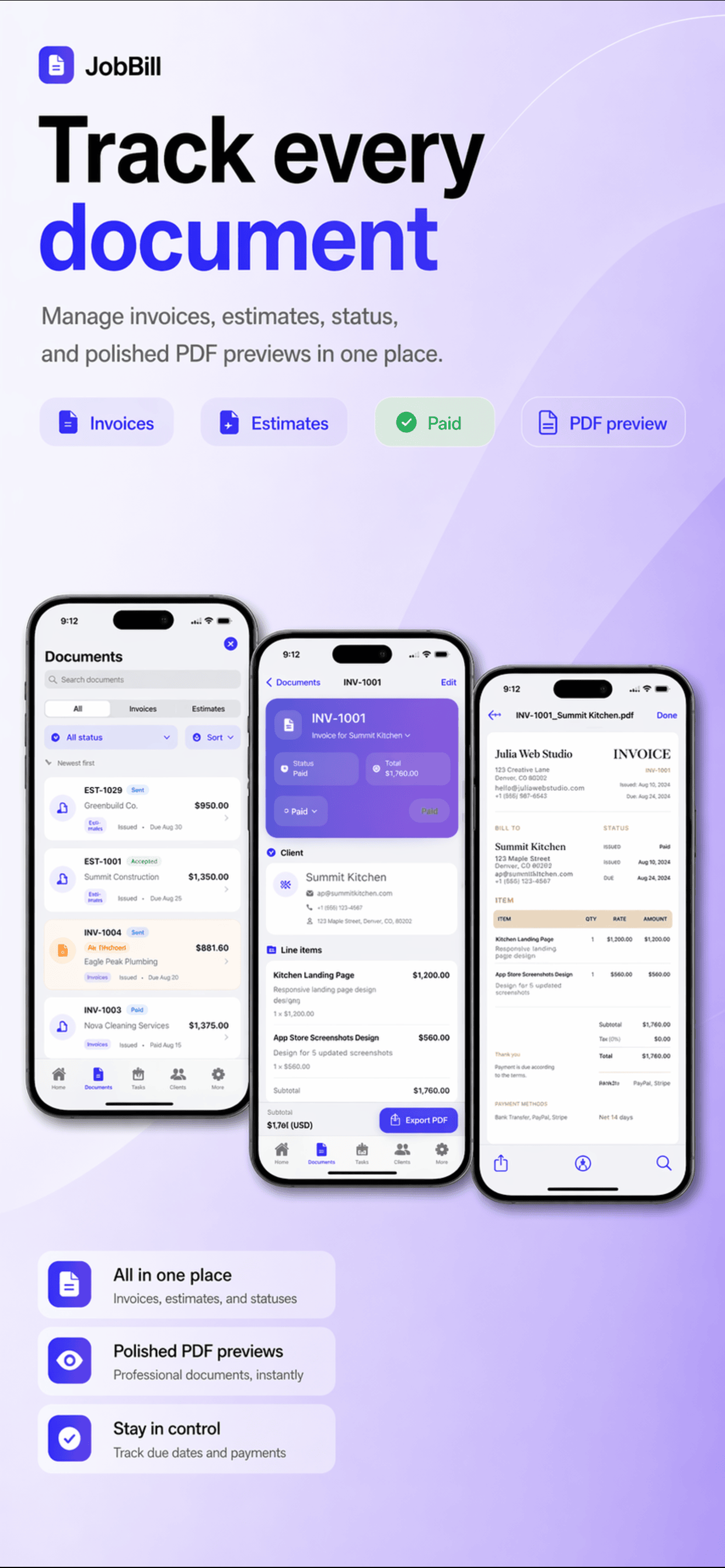 JobBill: Invoice Maker