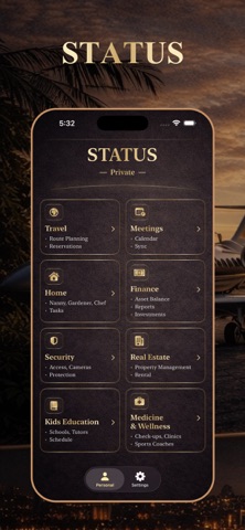 Status: Private life organizer screenshot