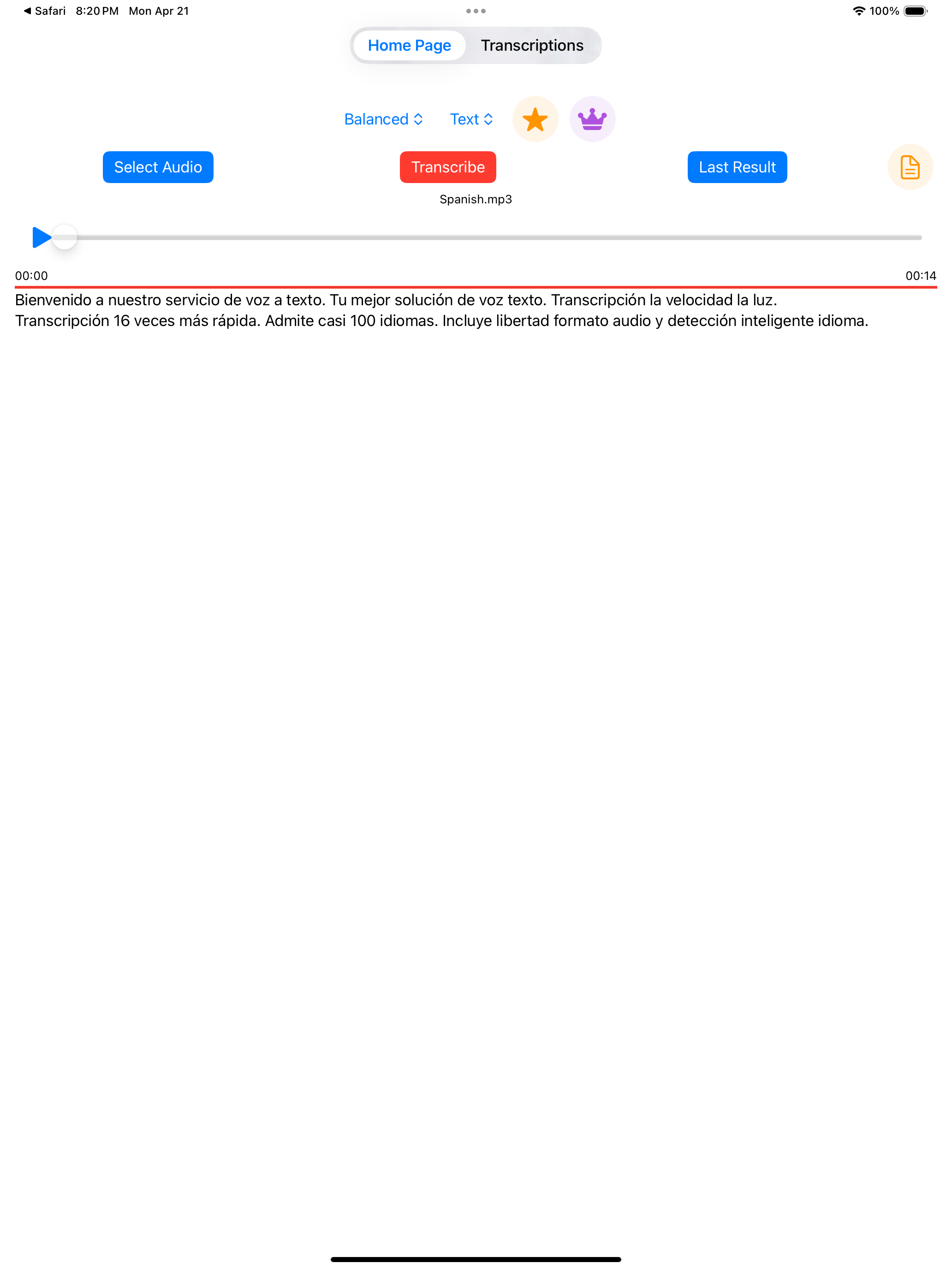 Transcribe , Audio To Text
